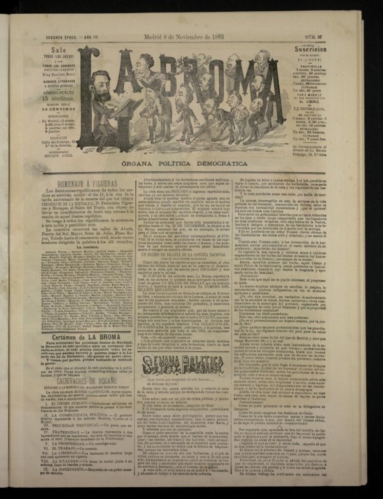 Miniatura de La Broma, de 8 de noviembre de 1883, nº 97