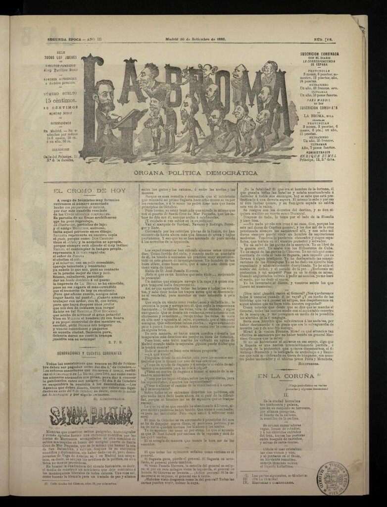 Miniatura de La Broma de 20 de septiembre de 1883, nº 88