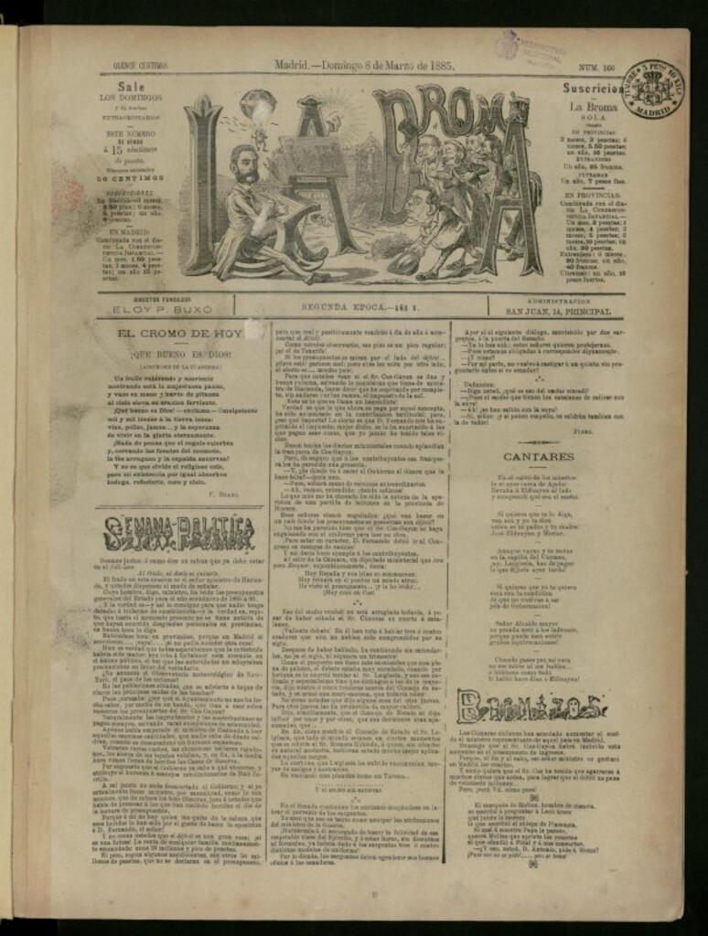 Miniatura de La Broma de 8 de marzo de 1885, nº 166