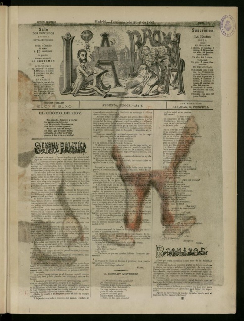 Miniatura de La Broma de 5 de abril de 1885, nº 170