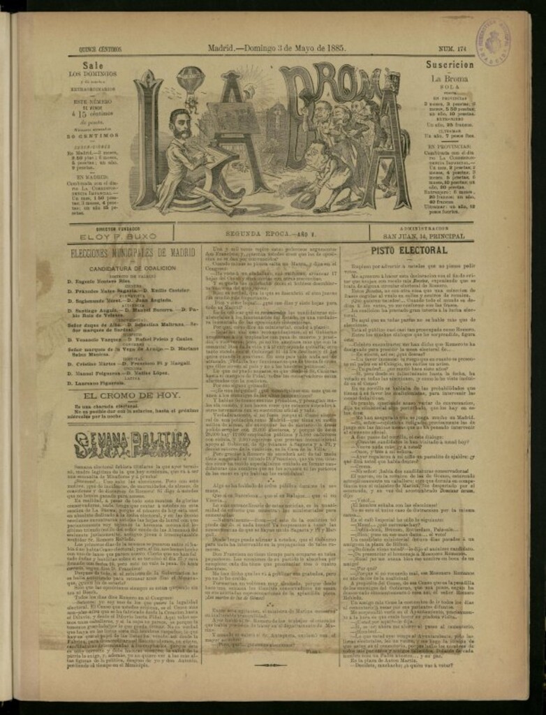 Miniatura de La Broma de 3 de mayo de 1885, nº 174