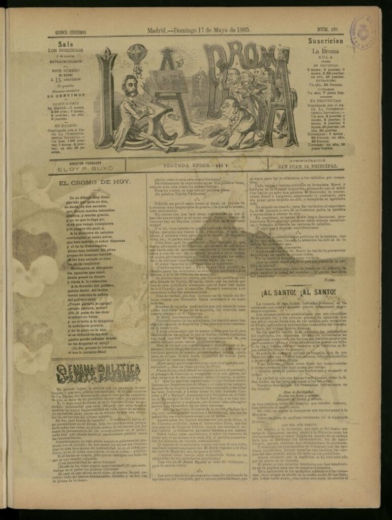 Miniatura de La Broma de 17 de mayo de 1885, nº 176