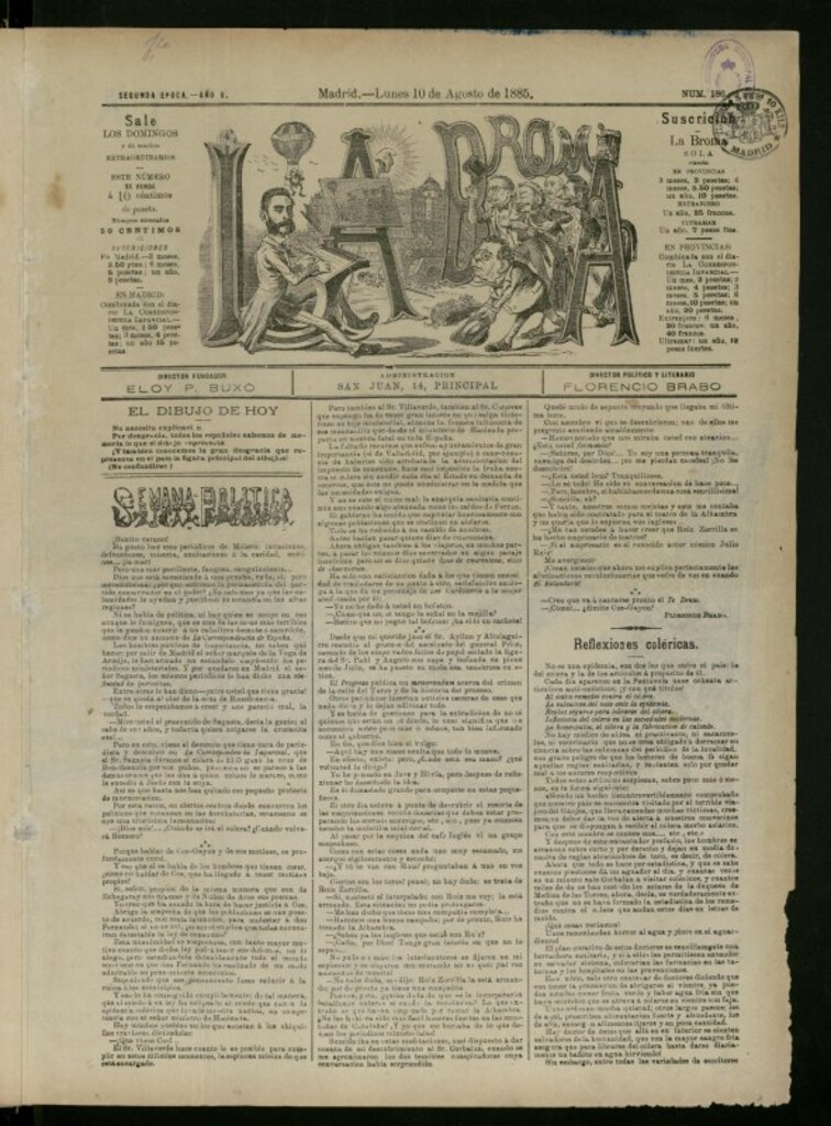 Miniatura de La Broma de 10 de agosto de 1885, nº 186