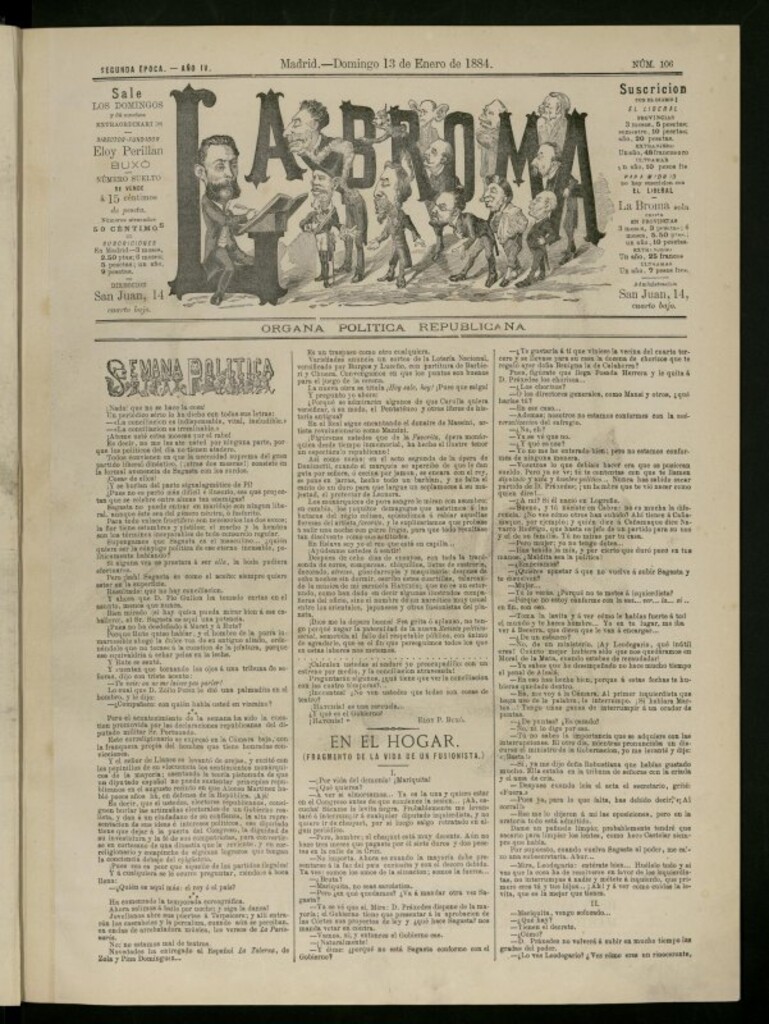 Miniatura de La Broma de 13 de enero de 1884, nº 106