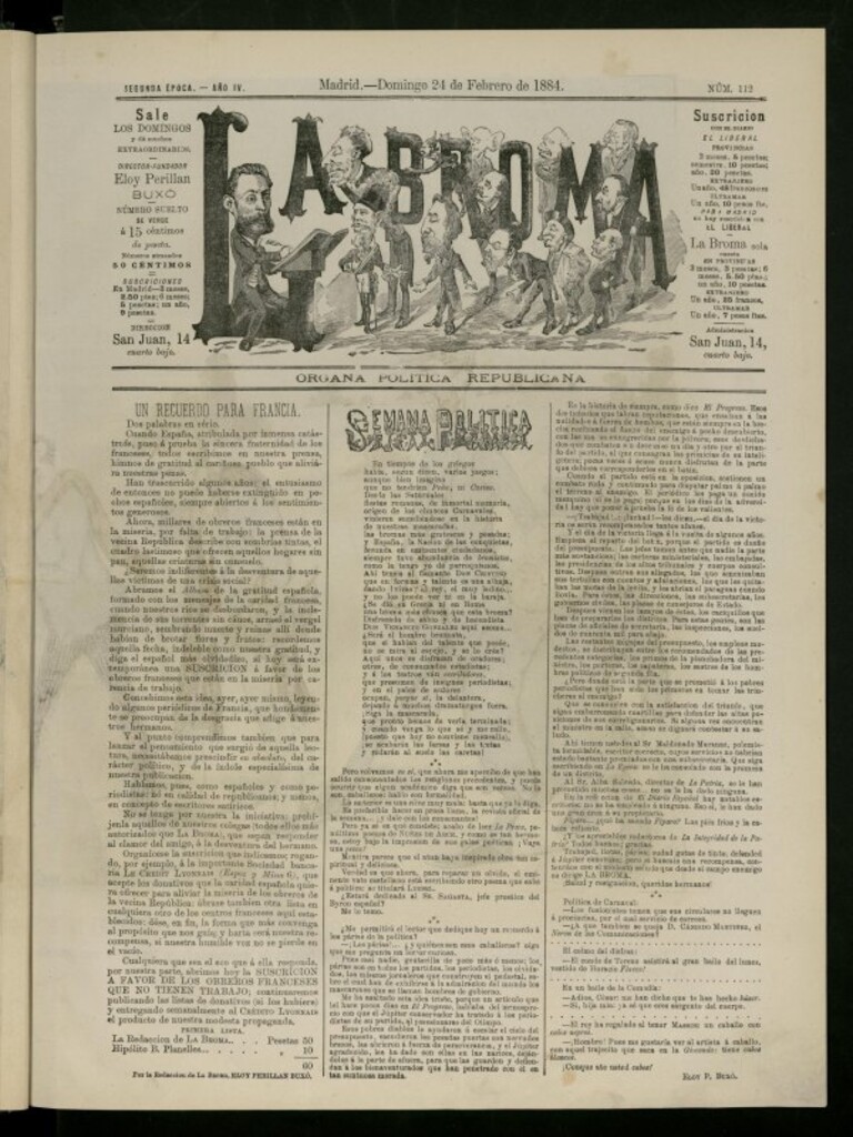 Miniatura de La Broma de 24 de febrero de 1884, nº 112