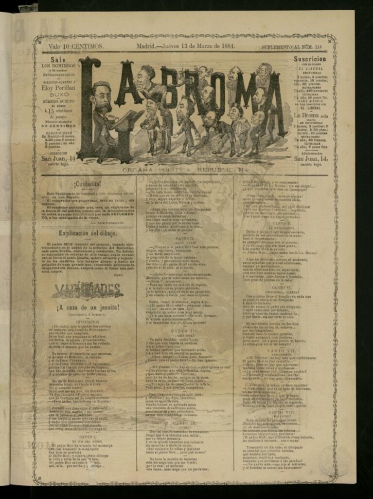 Miniatura de La Broma de 13 de marzo de 1884, suplemento al nº 114