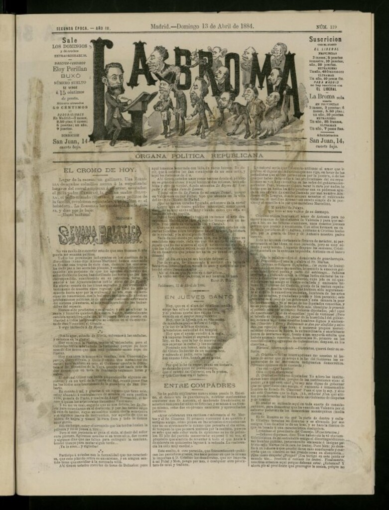 Miniatura de La Broma de 13 de abril de 1884, nº 119