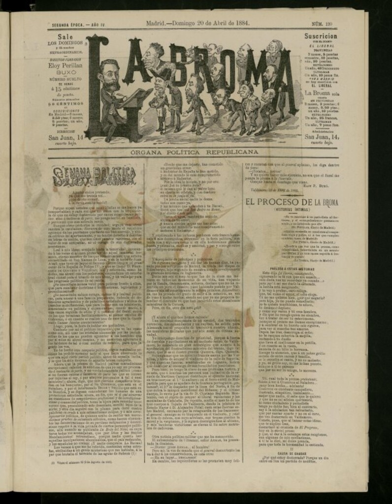 Miniatura de La Broma de 20 de abril de 1884, nº 120