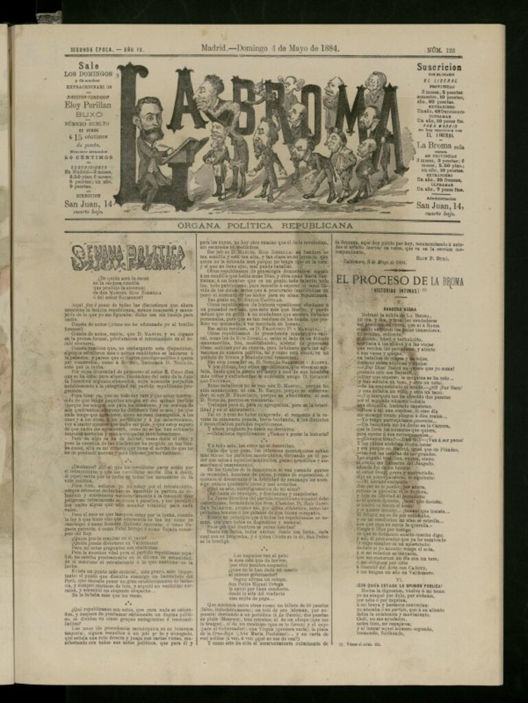 Miniatura de La Broma de 4 de mayo de 1884, nº 122