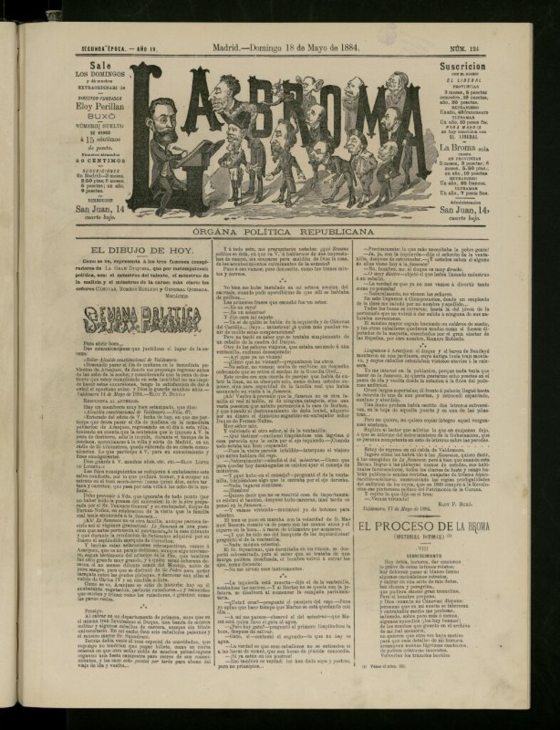 Miniatura de La Broma de 18 de mayo de 1884, nº 124