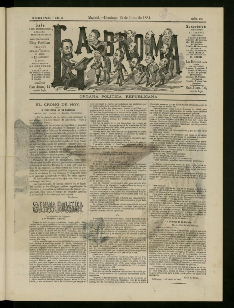 Miniatura de La Broma de 15 de junio de 1884, nº 128