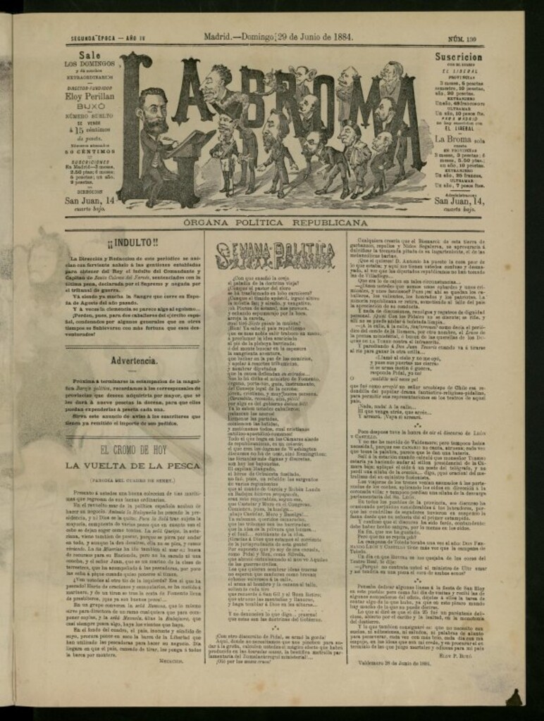 Miniatura de La Broma de 29 de junio de 1884, nº 130