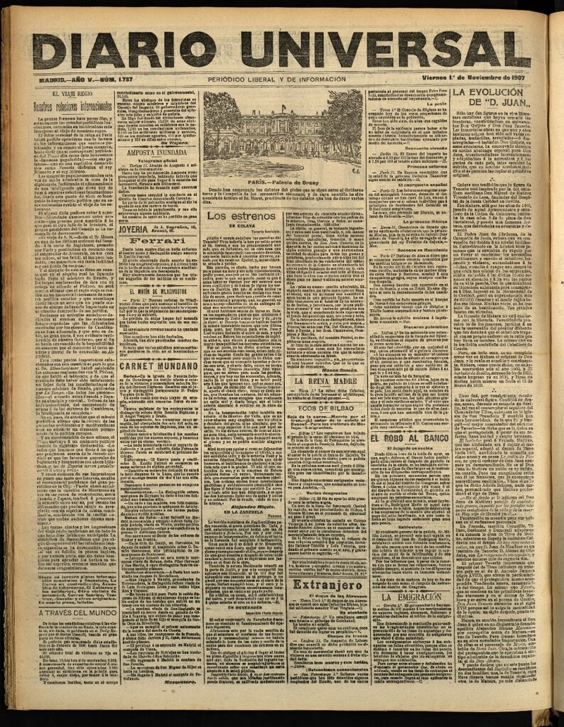 Miniatura de Diario Universal del 1 de noviembre de 1907