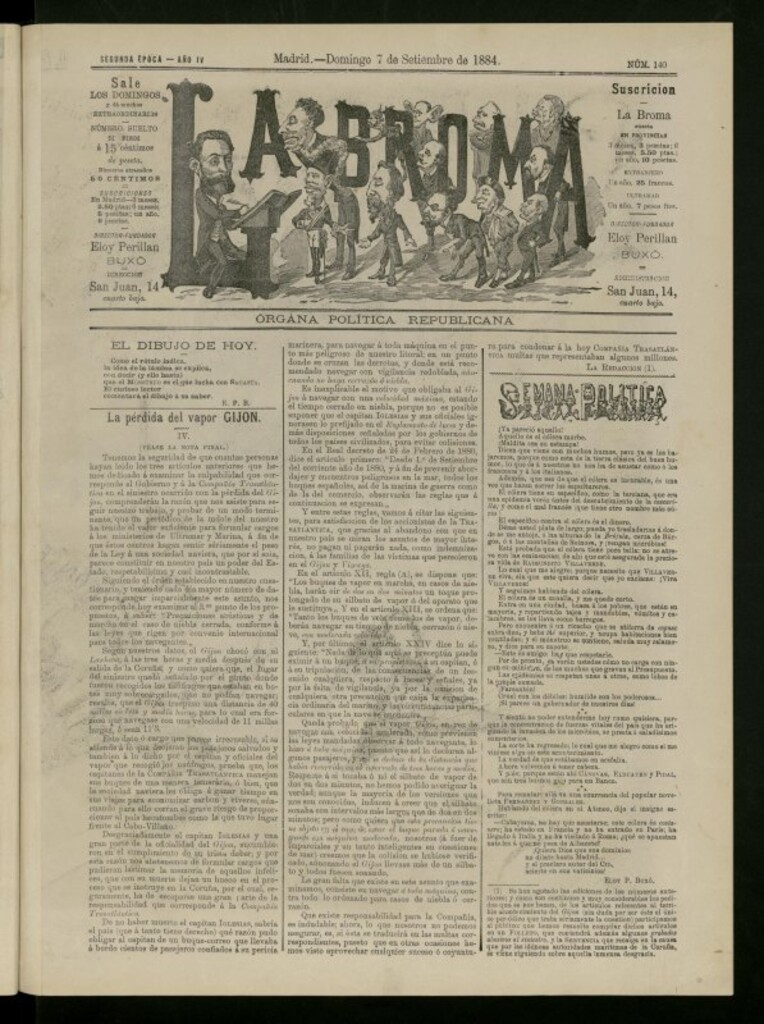 Miniatura de La Broma de 7 de septiembre de 1884, nº 140