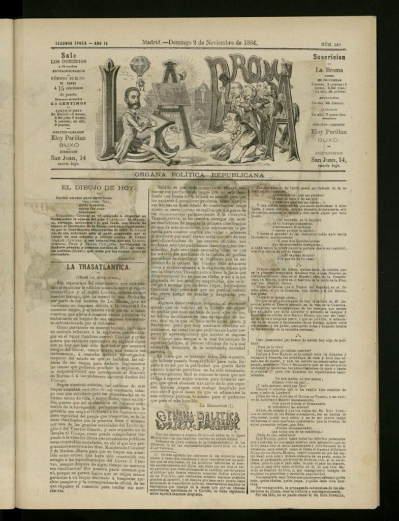 Miniatura de La Broma de 2 de noviembre de 1884, nº 148