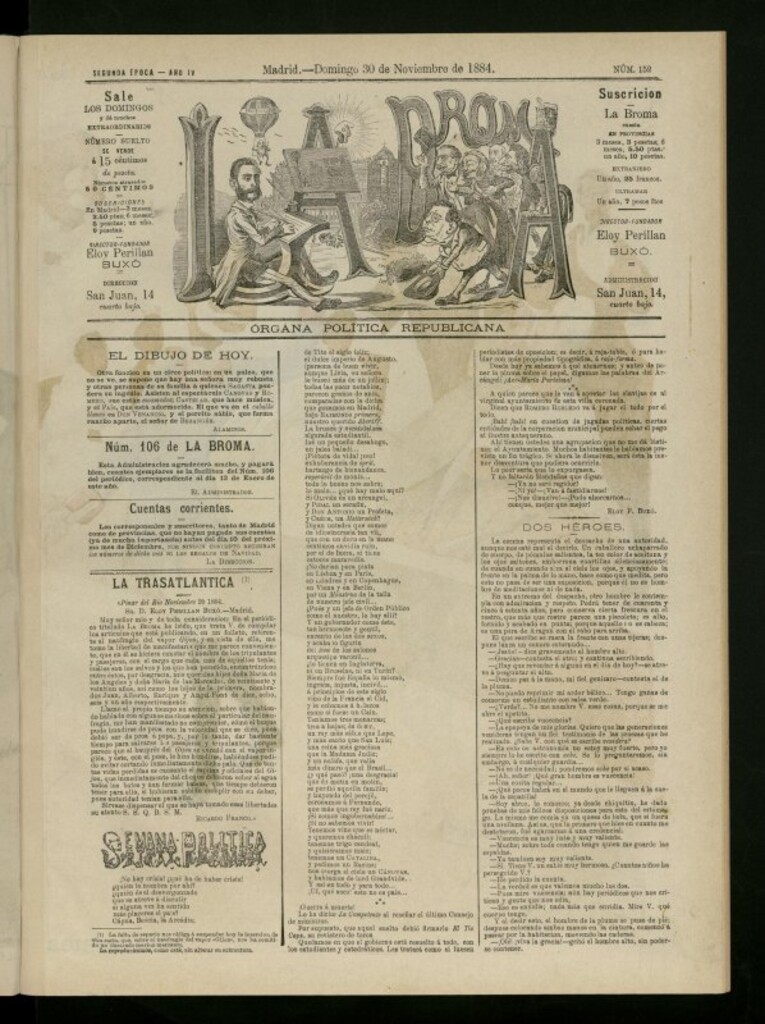 Miniatura de La Broma de 30 de noviembre de 1884, nº 152