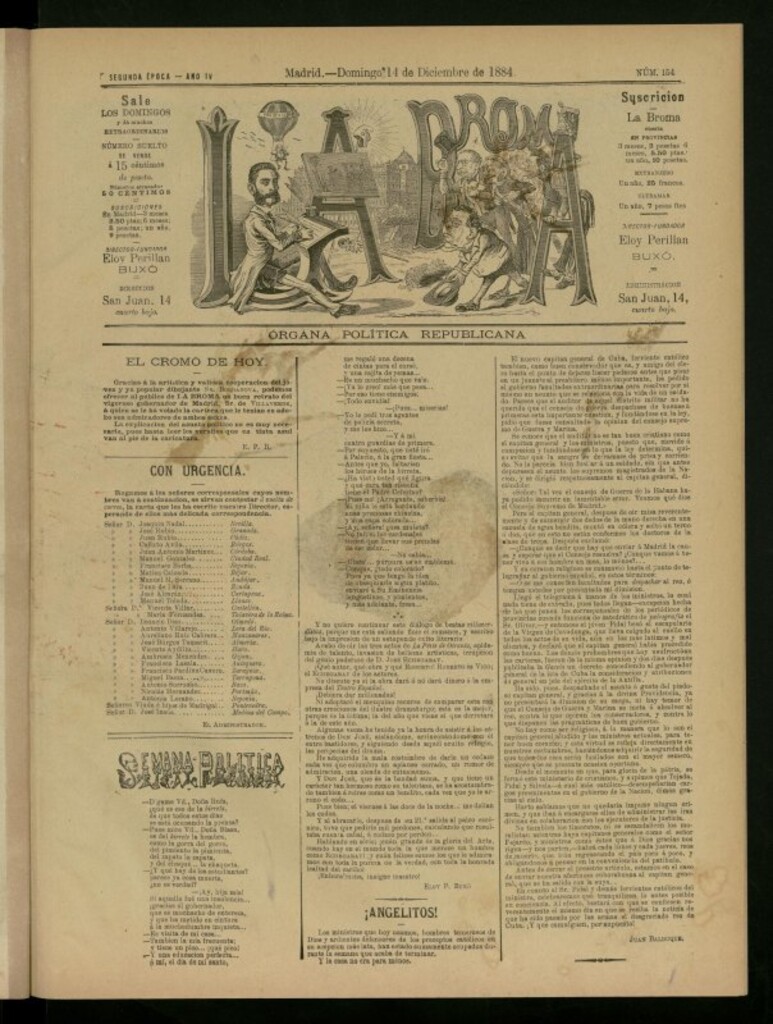 Miniatura de La Broma de 14 de diciembre de 1884, nº 154