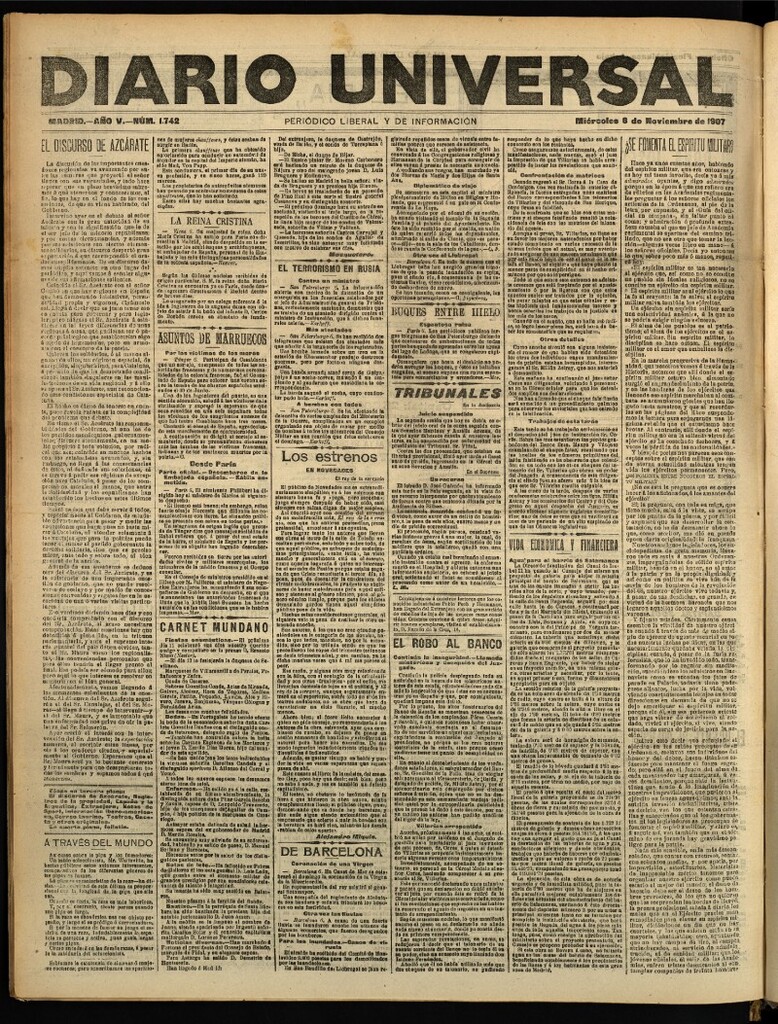 Miniatura de Diario Universal del 6 de noviembre de 1907