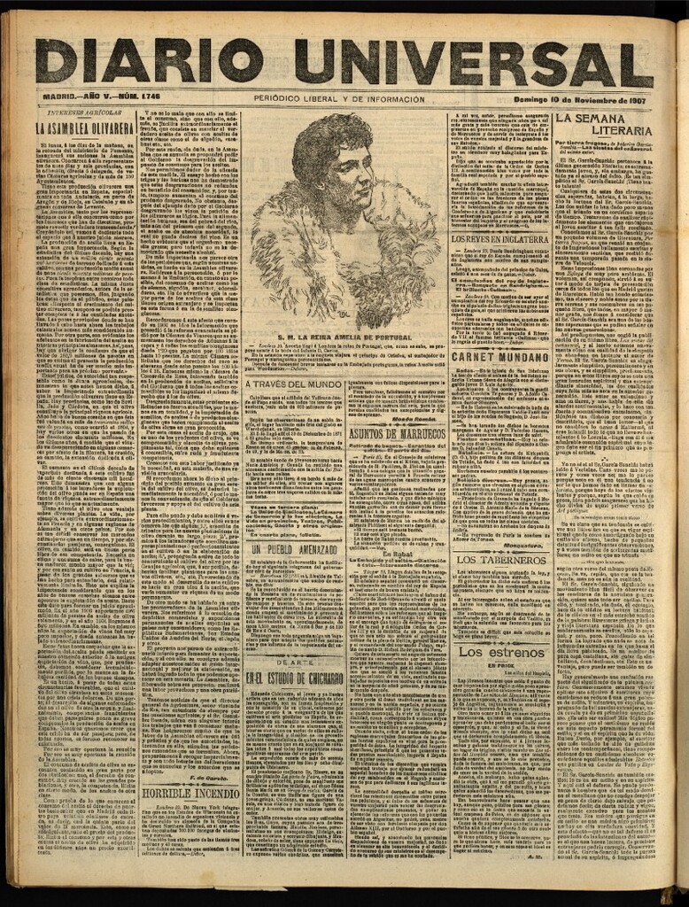 Miniatura de Diario Universal del 10 de noviembre de 1907