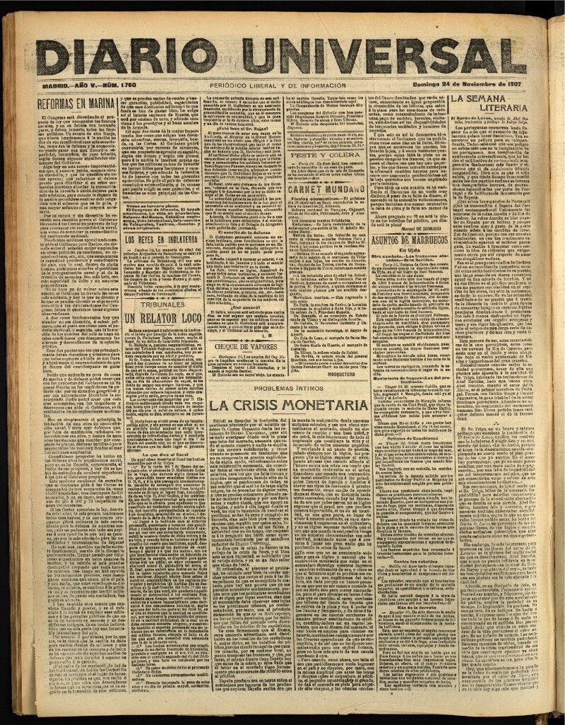 Miniatura de Diario Universal del 24 de noviembre de 1907