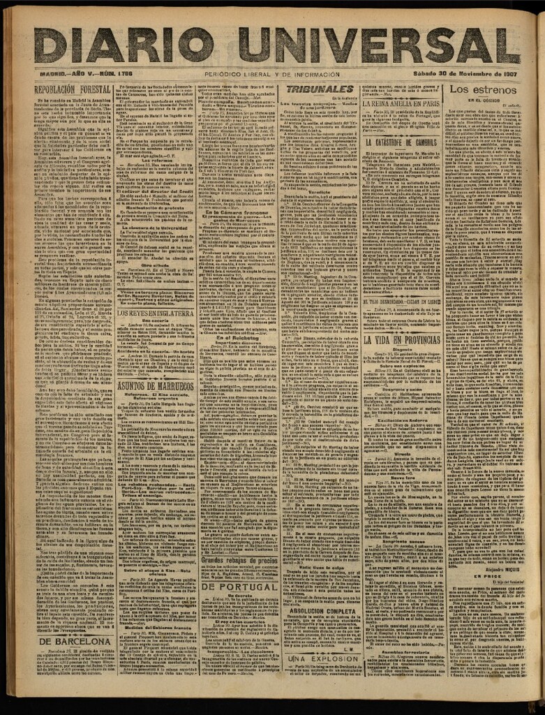 Miniatura de Diario Universal del 30 de noviembre de 1907