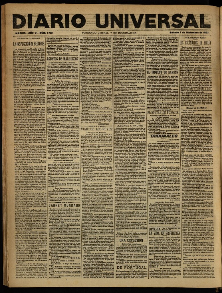 Miniatura de Diario Universal del 7 de diciembre de 1907