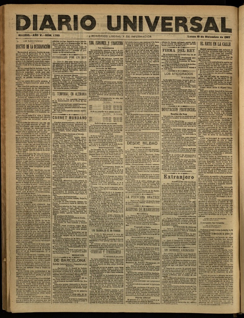 Miniatura de Diario Universal del 16 de diciembre de 1907