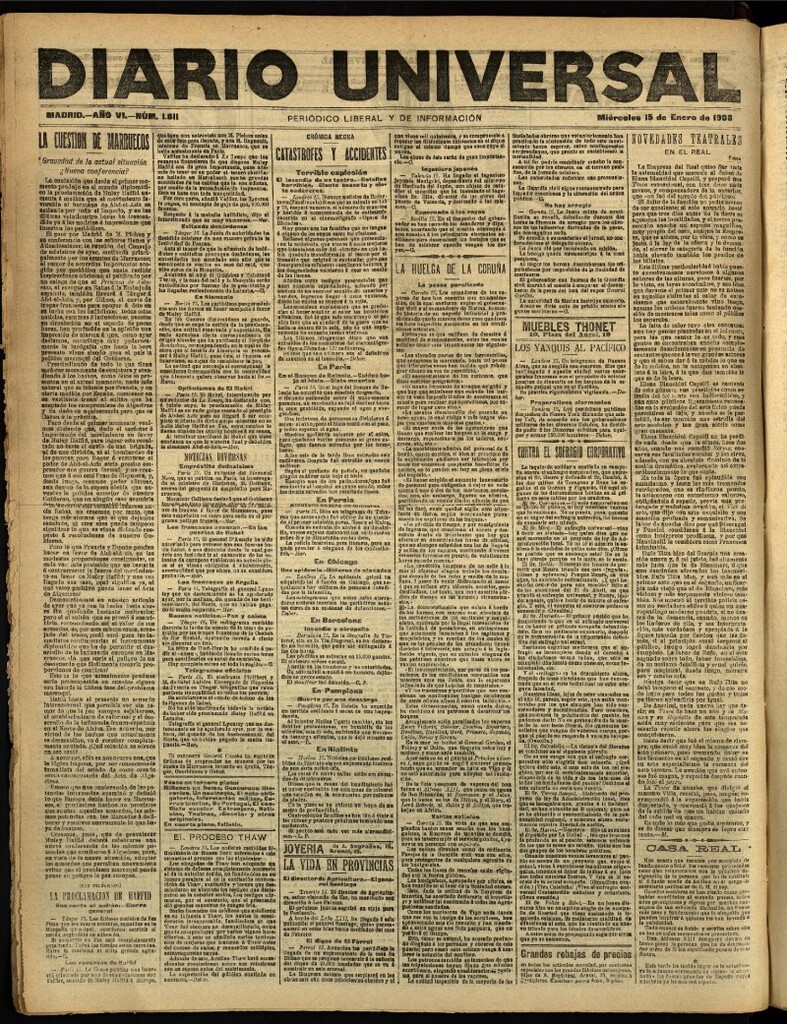 Miniatura de Diario Universal del 15 de enero de 1908