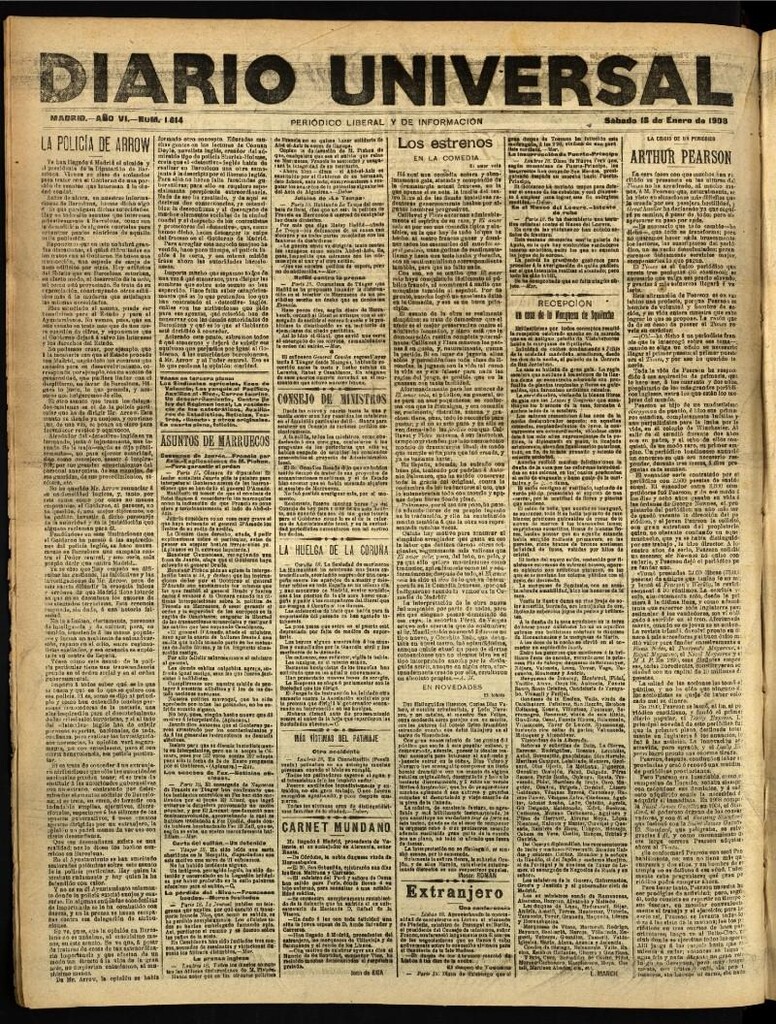 Miniatura de Diario Universal del 18 de enero de 1908