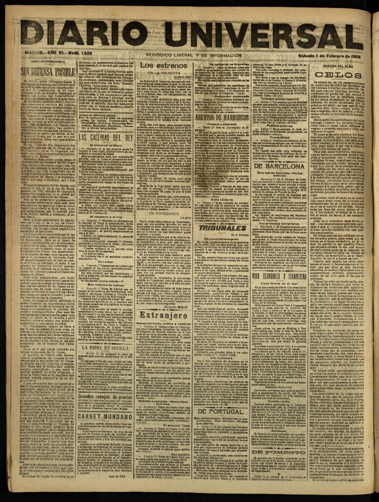 Miniatura de Diario Universal del 1 de febrero de 1908