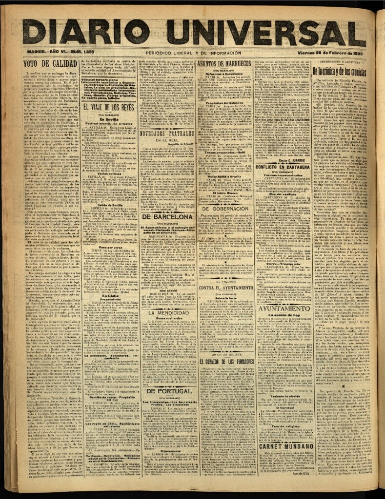 Miniatura de Diario Universal del 28 de febrero de 1908