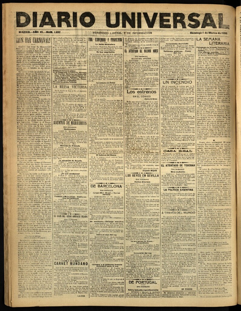 Miniatura de Diario Universal del 1 de marzo de 1908