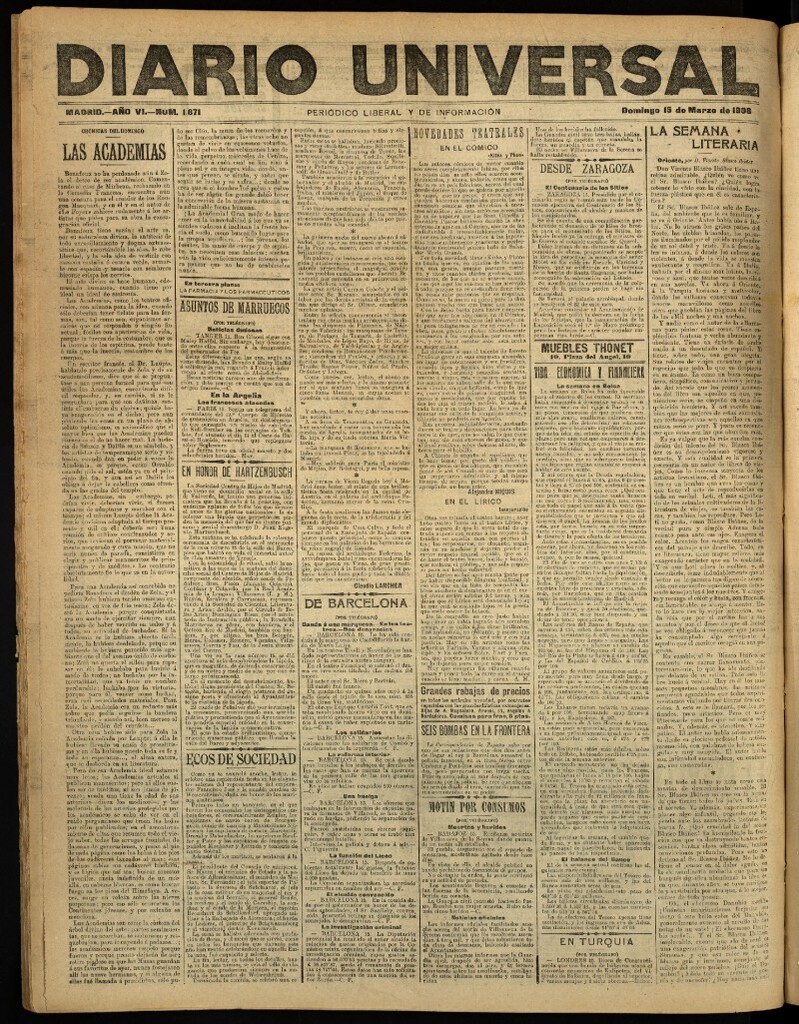 Miniatura de Diario Universal del 15 de marzo de 1908