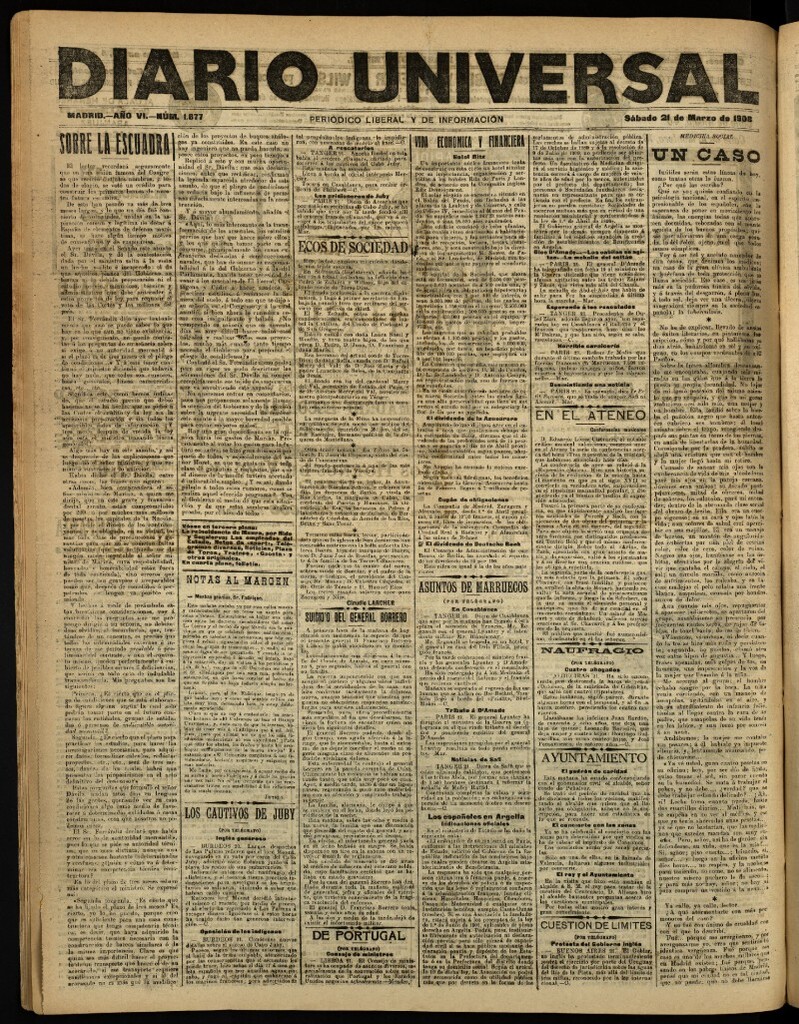 Miniatura de Diario Universal del 21 de marzo de 1908