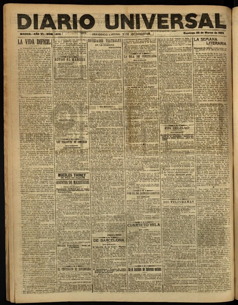 Miniatura de Diario Universal del 22 de marzo de 1908