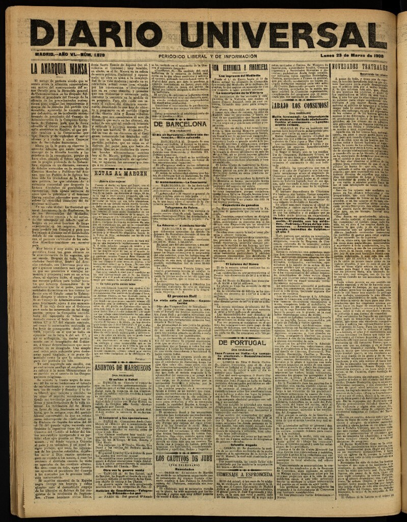 Miniatura de Diario Universal del 23 de marzo de 1908
