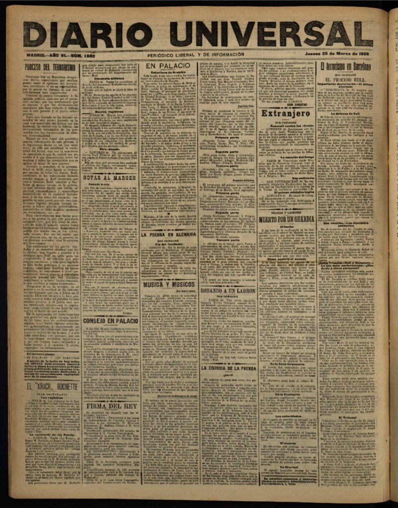 Miniatura de Diario Universal del 26 de marzo de 1908