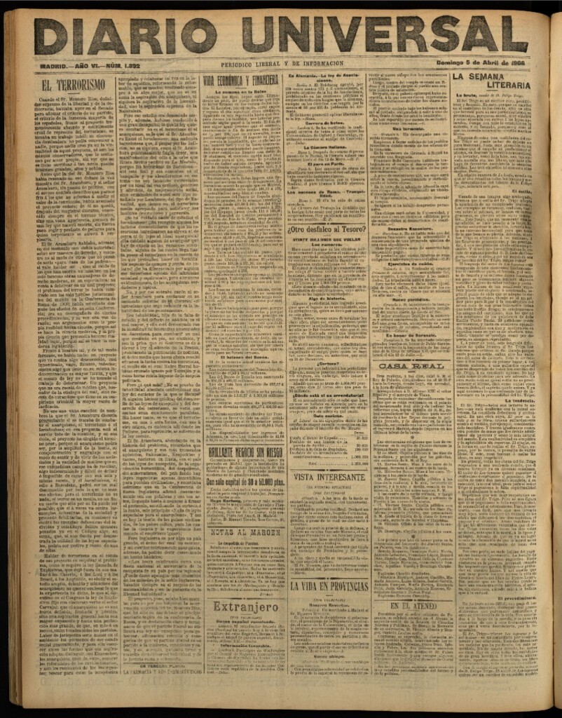 Miniatura de Diario Universal del 5 de abril de 1908