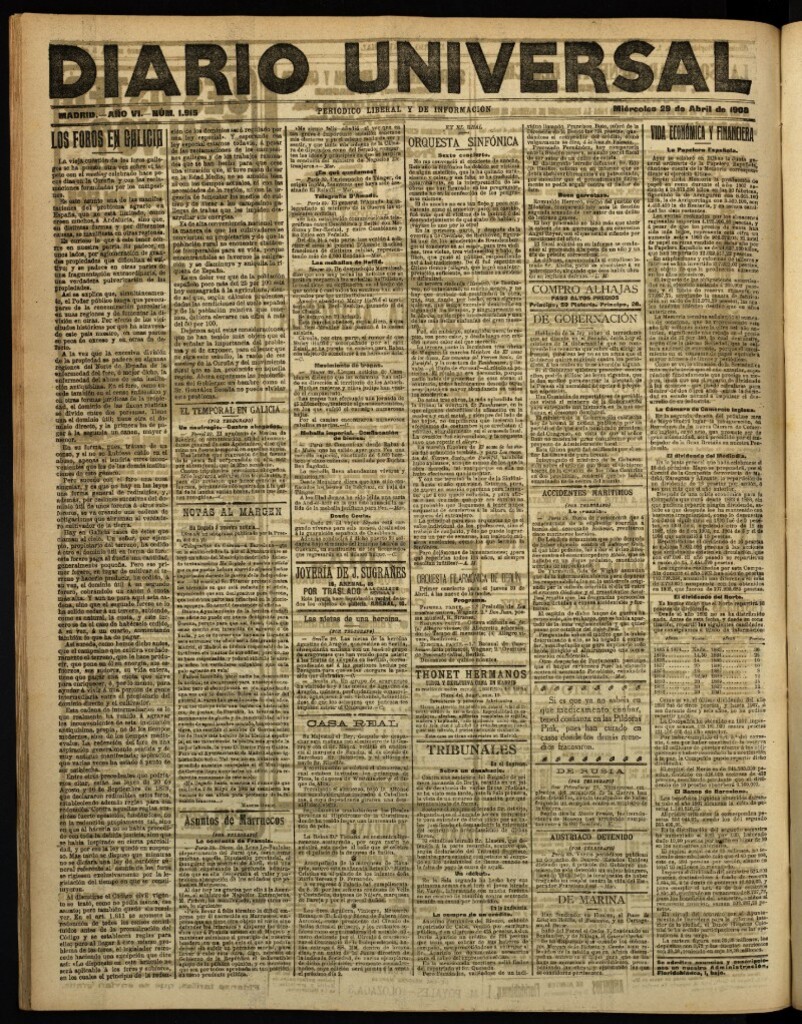 Miniatura de Diario Universal del 29 de abril de 1908