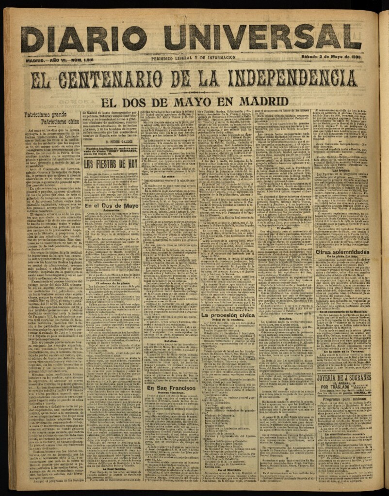 Miniatura de Diario Universal del 2 de mayo de 1908