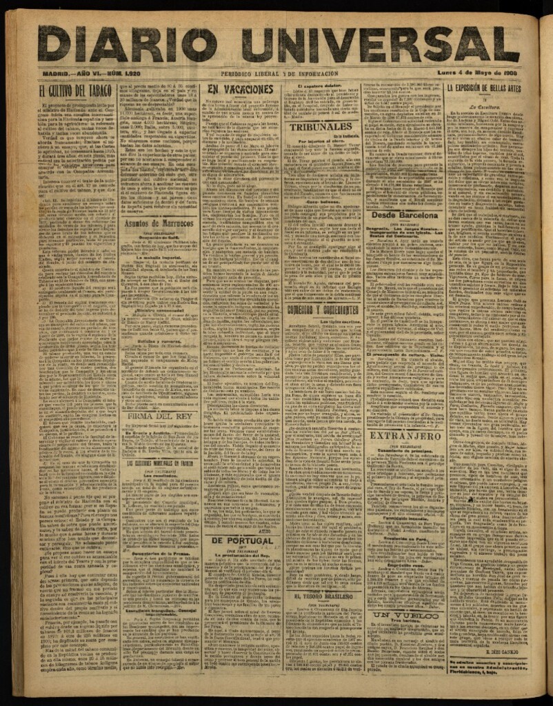 Miniatura de Diario Universal del 4 de mayo de 1908