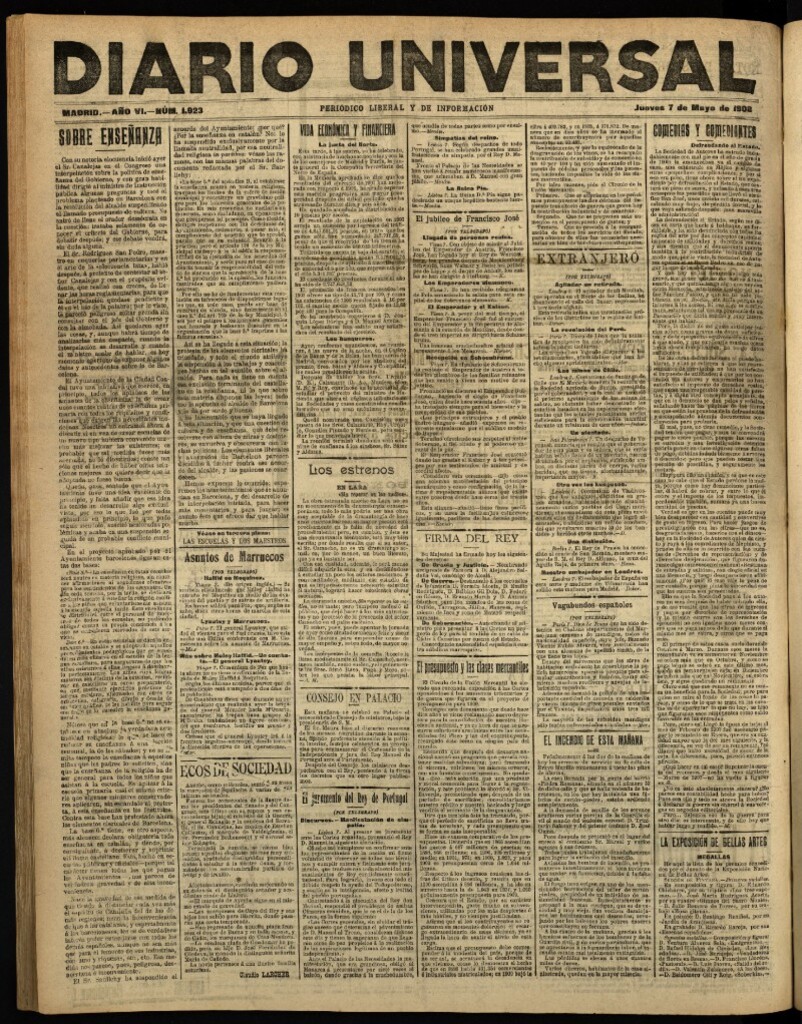 Miniatura de Diario Universal del 7 de mayo de 1908
