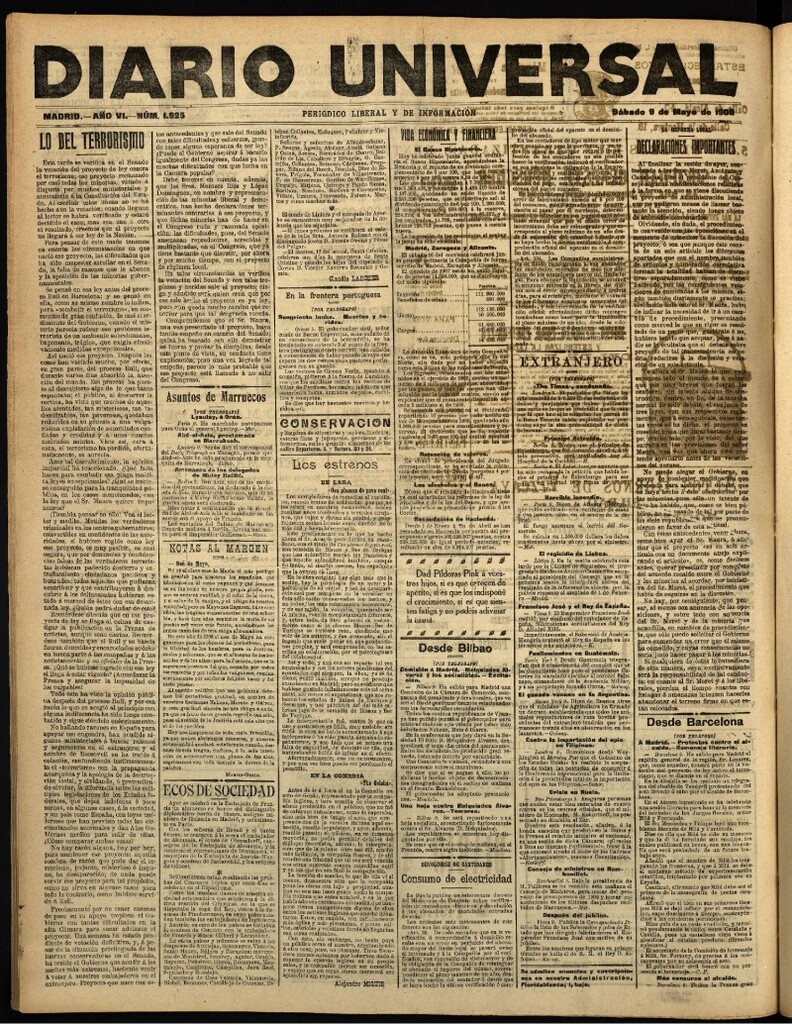 Miniatura de Diario Universal del 9 de mayo de 1908
