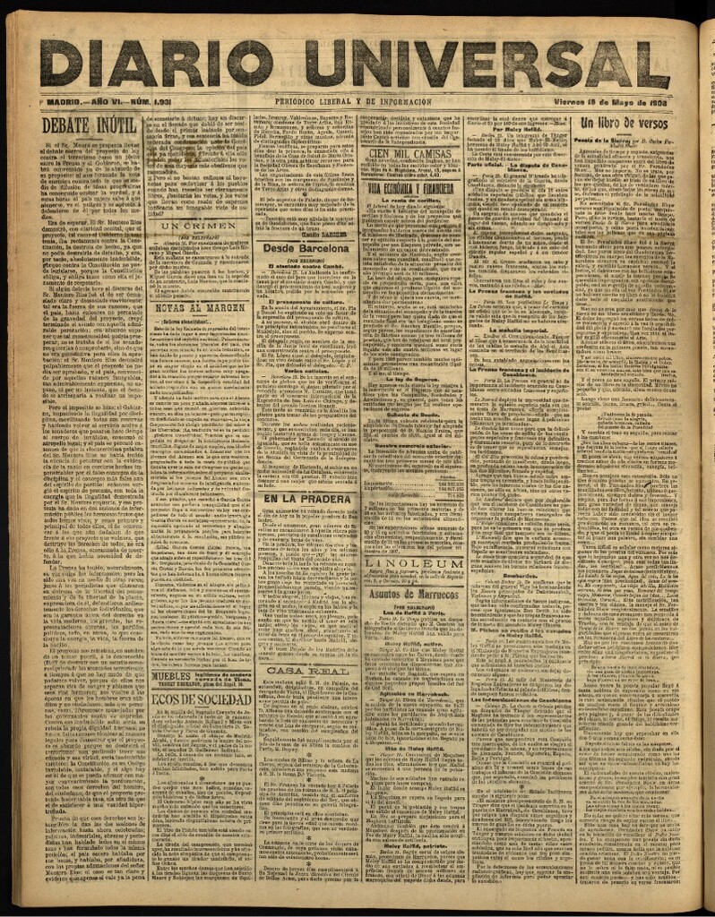 Miniatura de Diario Universal del 15 de mayo de 1908