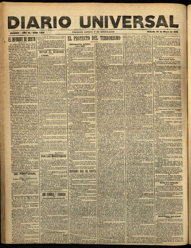 Miniatura de Diario Universal del 23 de mayo de 1908