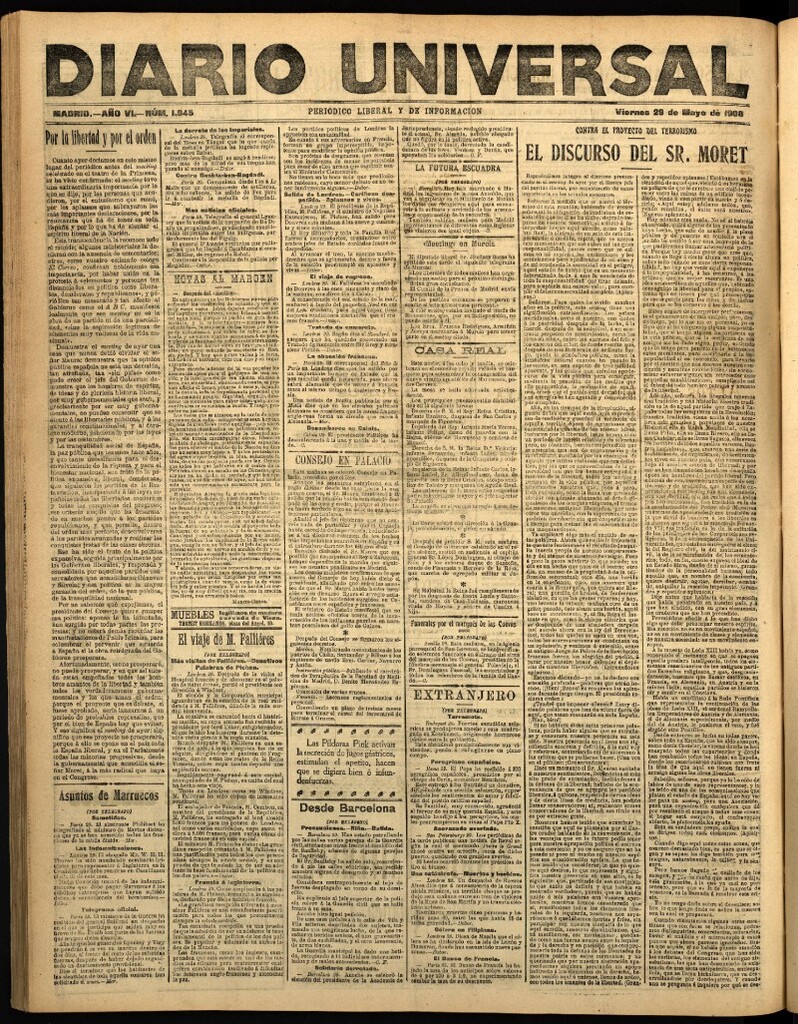 Miniatura de Diario Universal del 29 de mayo de 1908