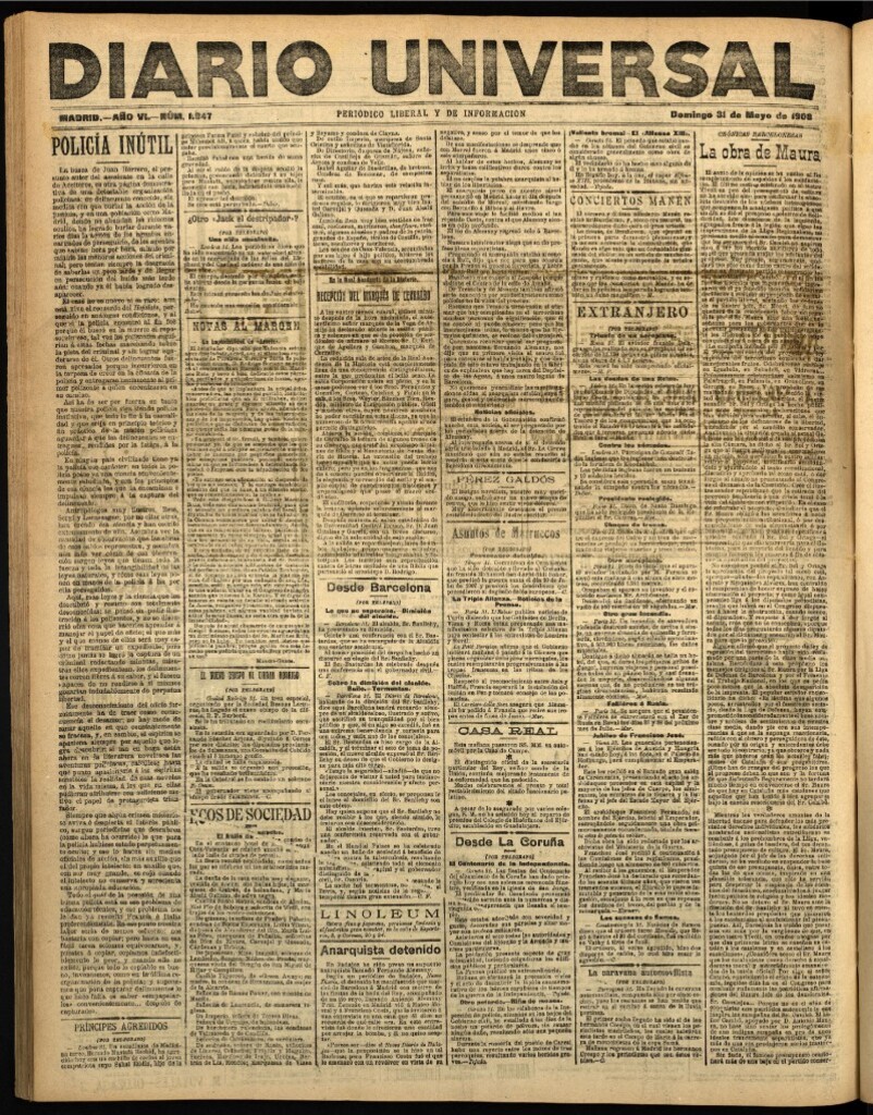 Miniatura de Diario Universal del 31 de mayo de 1908