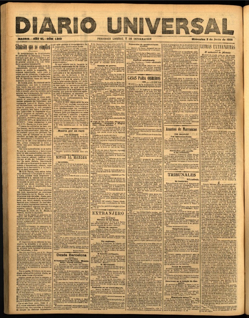 Miniatura de Diario Universal del 3 de junio de 1908