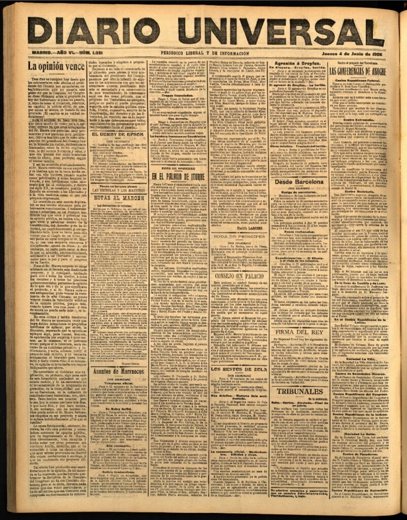 Miniatura de Diario Universal del 4 de junio de 1908