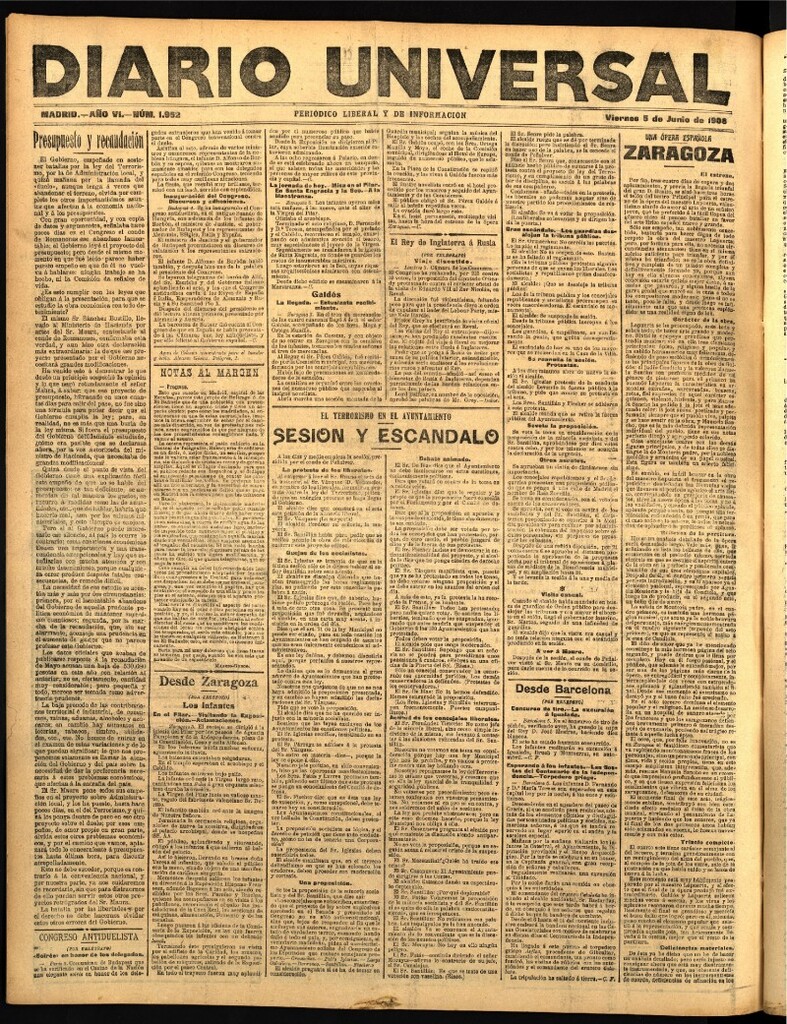 Miniatura de Diario Universal del 5 de junio de 1908